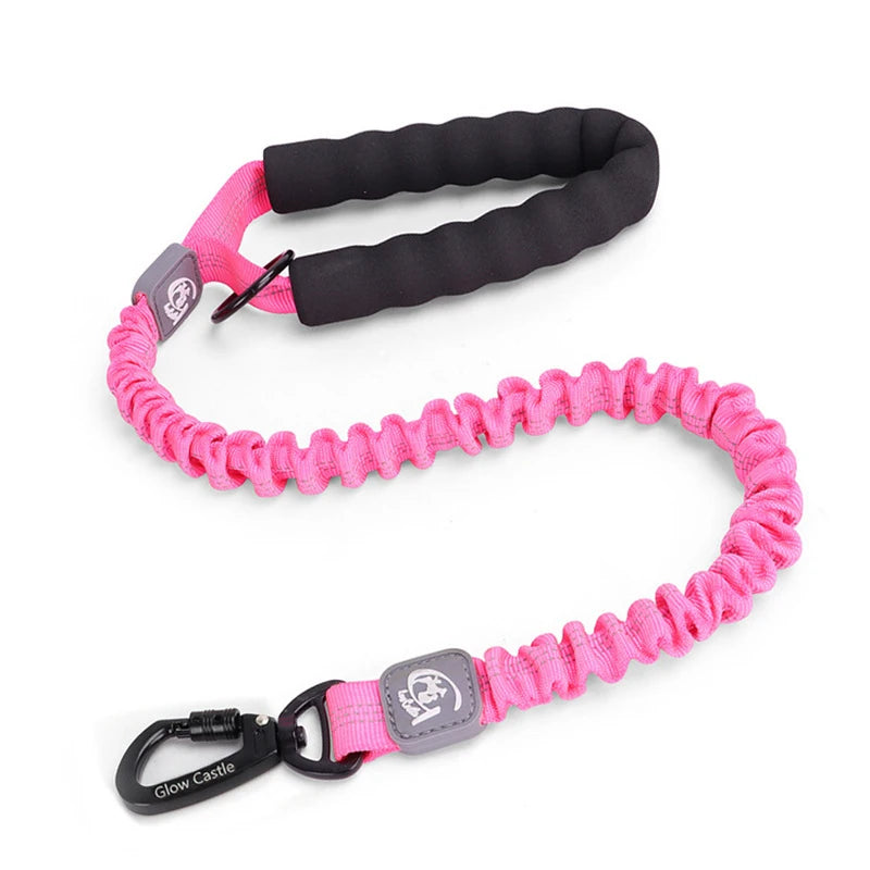 Retractable Elastic Pet Leash,reflective Dog Leash with Foam Handle & Alloy Buckle for Medium Large Pet Dog Walking and Training