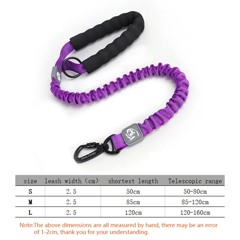 Retractable Elastic Pet Leash,reflective Dog Leash with Foam Handle & Alloy Buckle for Medium Large Pet Dog Walking and Training