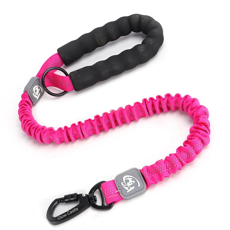 Retractable Elastic Pet Leash,reflective Dog Leash with Foam Handle & Alloy Buckle for Medium Large Pet Dog Walking and Training