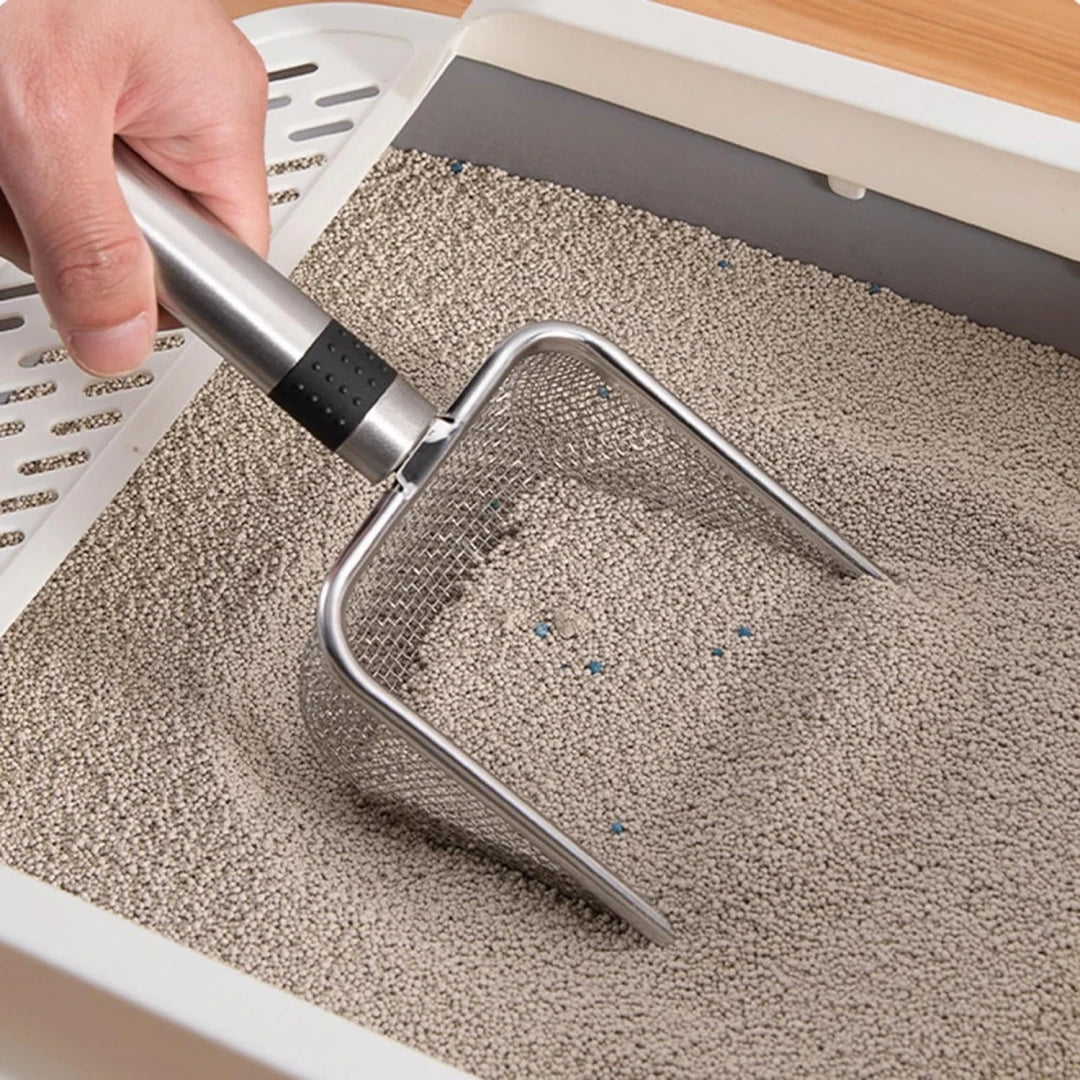 Cat Litter Scoops Pet Cleaning Tool Aluminum Alloy Cat Shovel For Cleaning Feces Fine Mesh Screen Cat Excrement Shovel Supplies