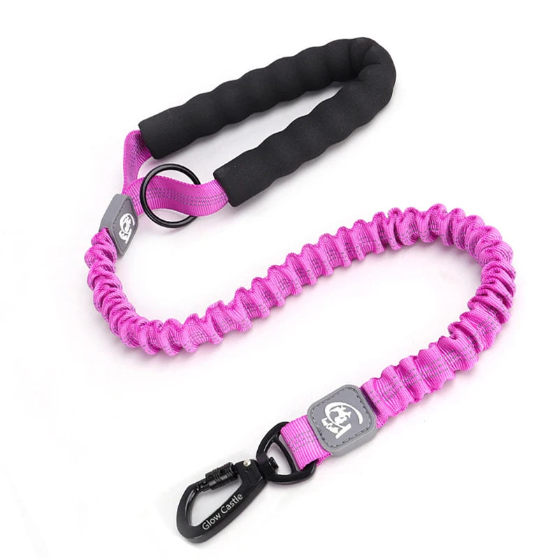 Retractable Elastic Pet Leash,reflective Dog Leash with Foam Handle & Alloy Buckle for Medium Large Pet Dog Walking and Training