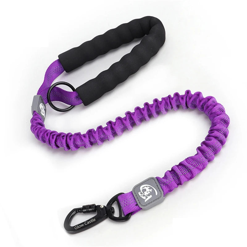 Retractable Elastic Pet Leash,reflective Dog Leash with Foam Handle & Alloy Buckle for Medium Large Pet Dog Walking and Training